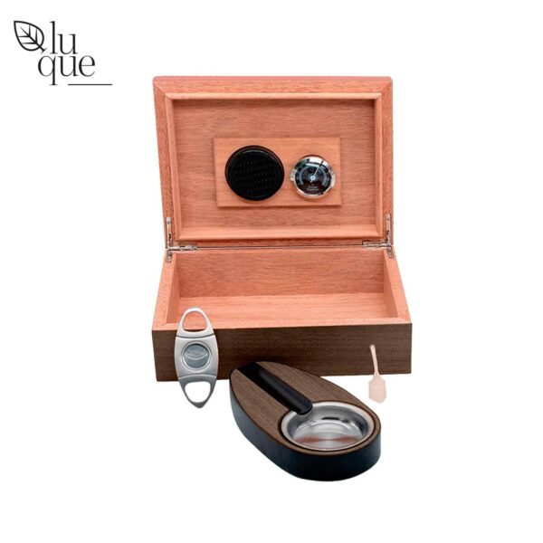 HUMIDOR TECA MATE CON ACCESORIOS LUQUE